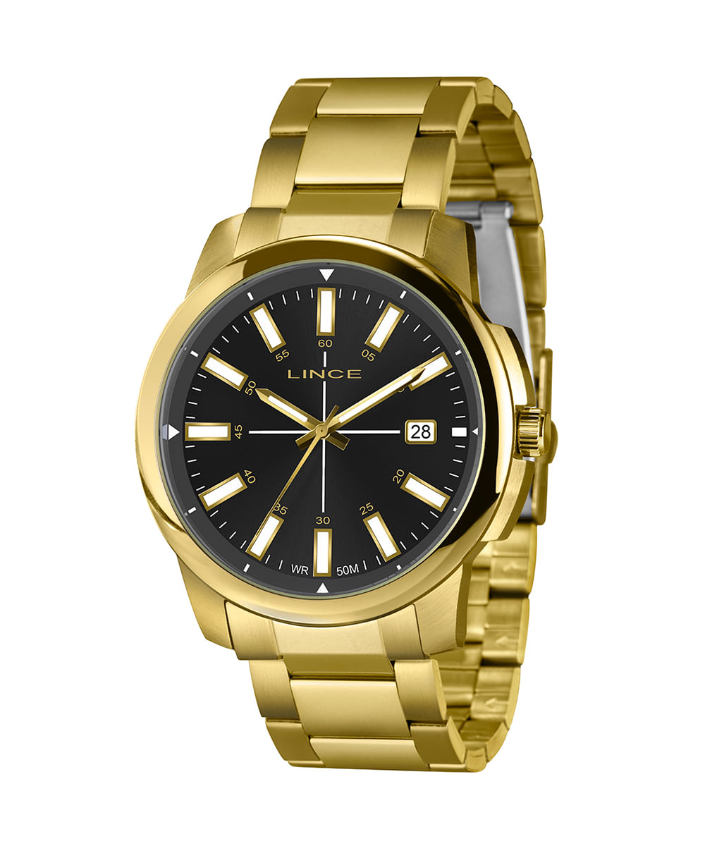 relógio lince mrg4819l48-p1kx analógico dourado