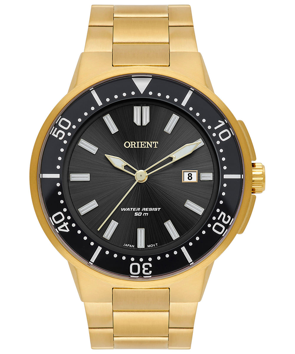 relógio orient mgss1266-p1kx analógico dourado
