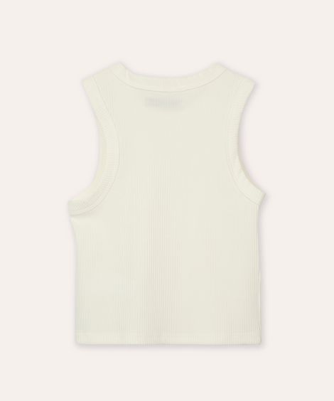 regata cropped de algodão juvenil off white