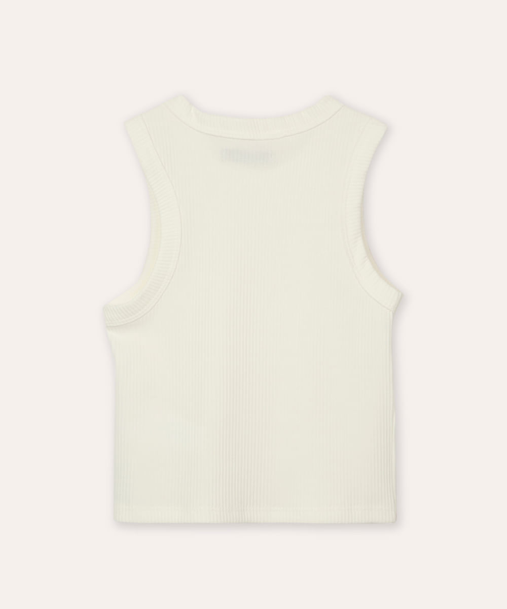 regata cropped de algodão juvenil off white