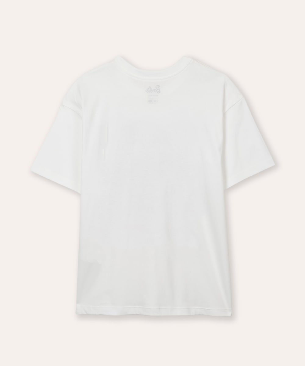 camiseta de algodão juvenil barbie off white