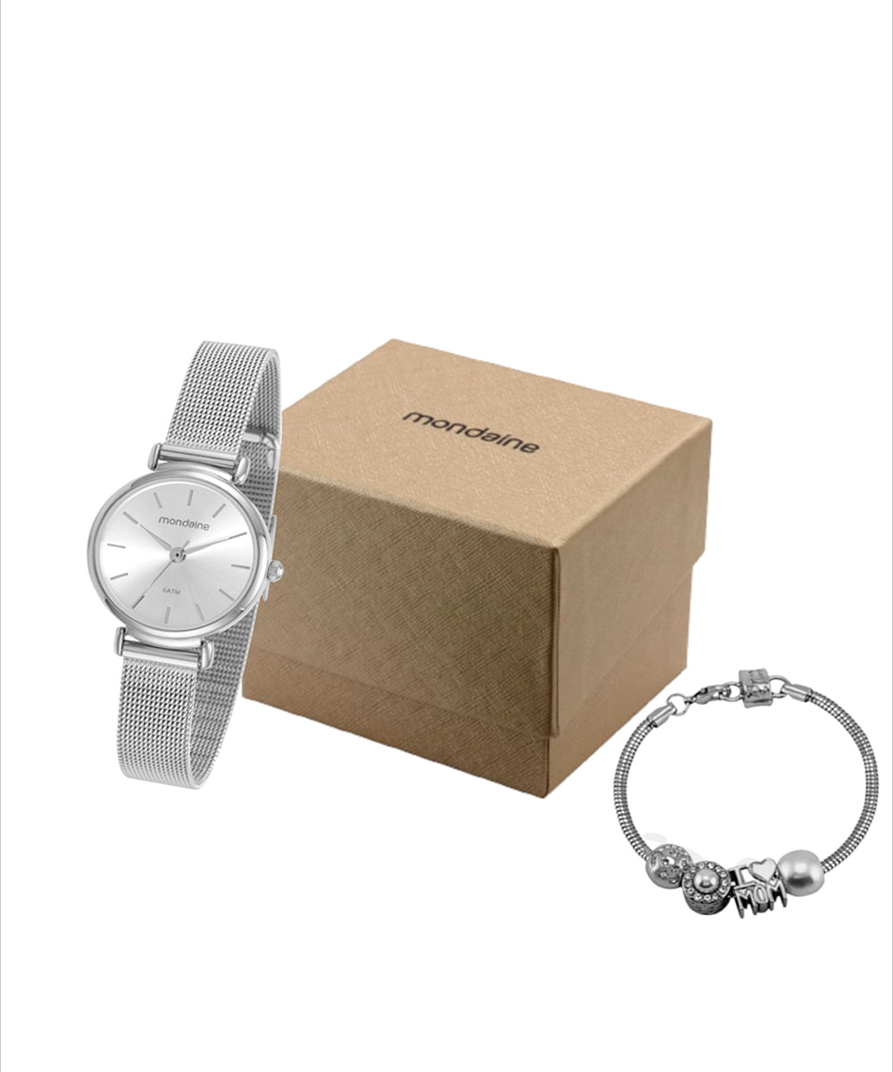 relógio mondaine 32363l0mkne2k1 analógico prateado
