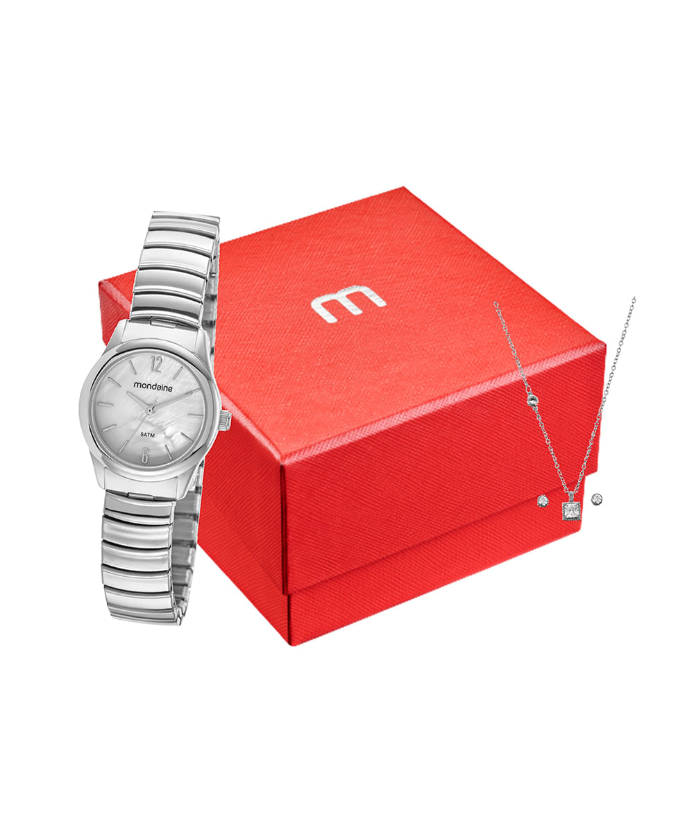 relógio mondaine 32457l0mvne2kb analógico prateado