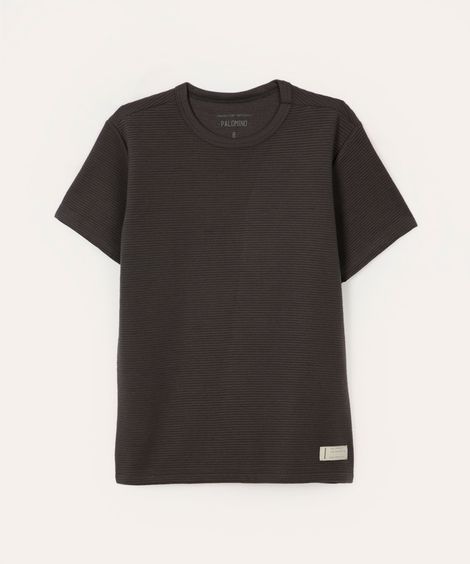 camiseta de algodão infantil texturizada cinza