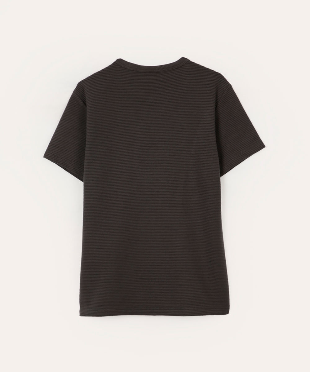 camiseta de algodão infantil texturizada cinza