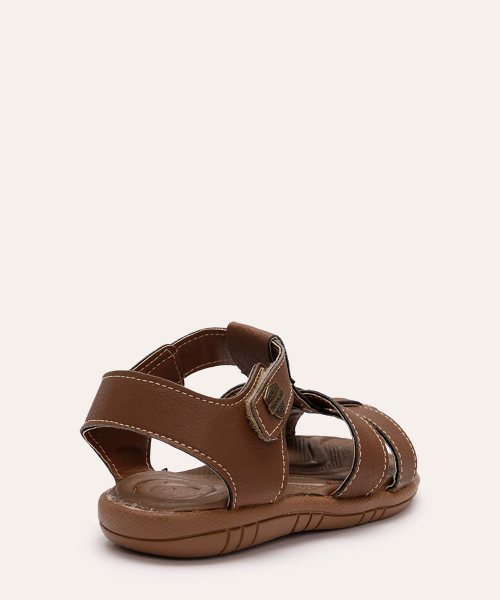 papete infantil pimpolho com velcro marrom