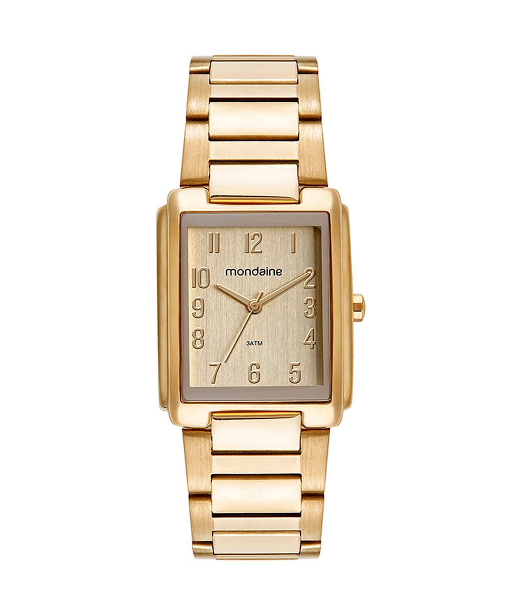 relógio mondaine 32520lpmvde1 analógico dourado
