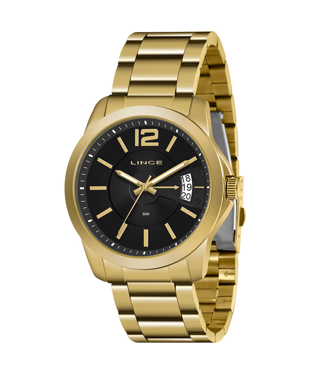 relógio lince mrg4693l-p2kx analógico dourado