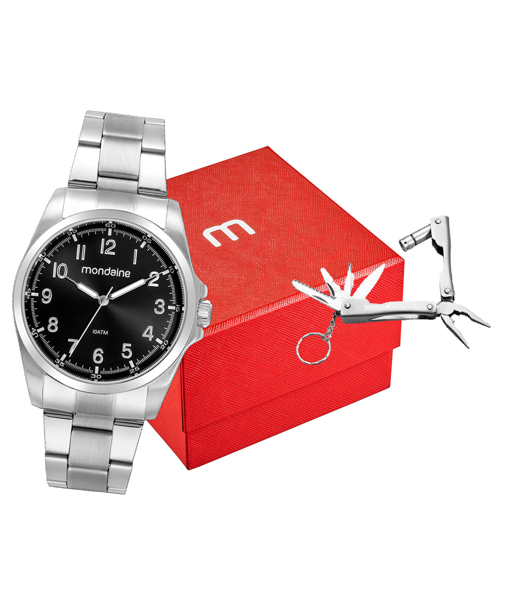 relógio mondaine 32734g0mvna1kf analógico prateado