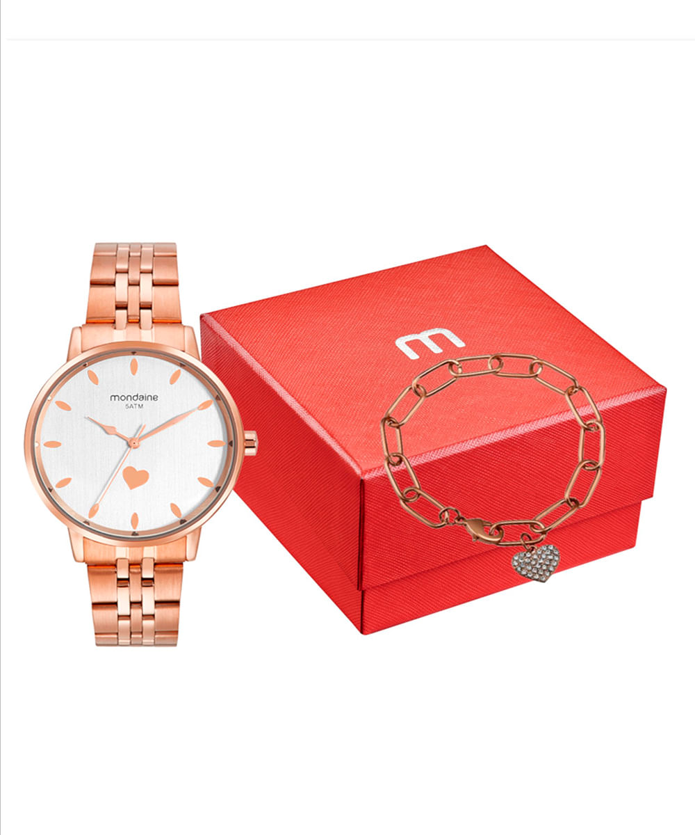 relógio mondaine 32707lpmkre3k1 analógico rosê