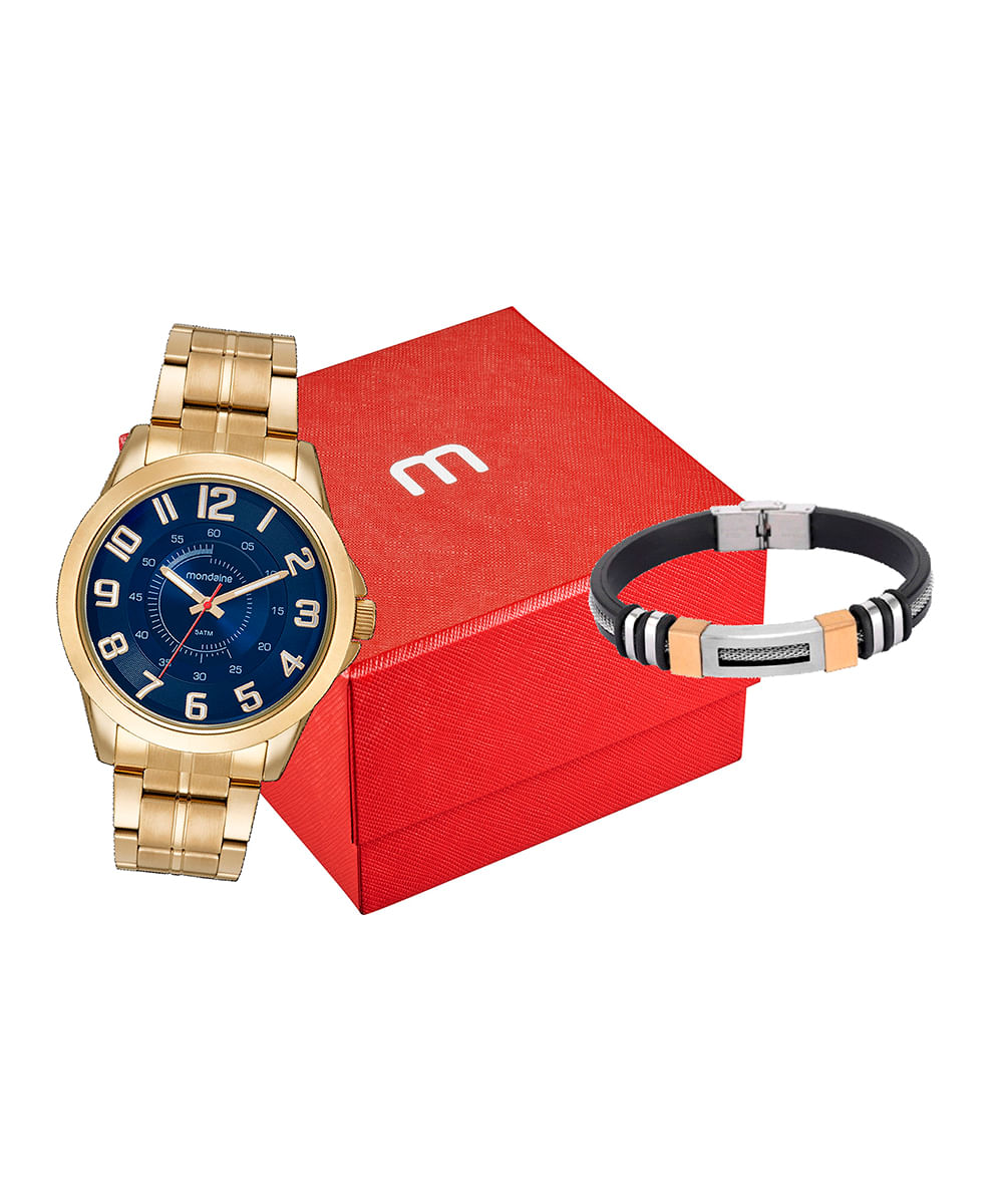 relógio mondaine 32604gpmvde1kg analógico dourado
