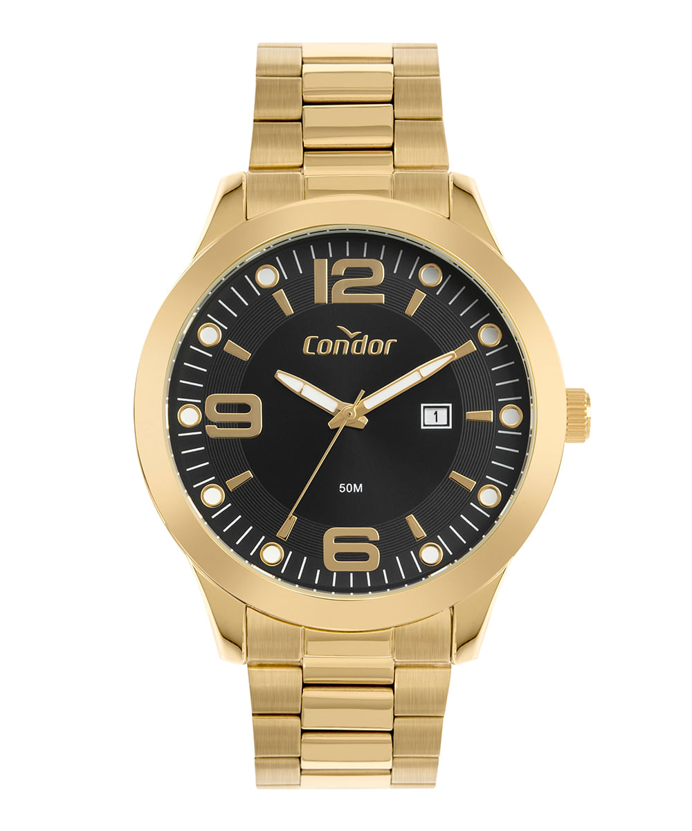 relógio condor copc32cck4p analógico dourado