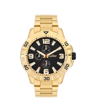 relógio condor co6p27aa4p dual time dourado