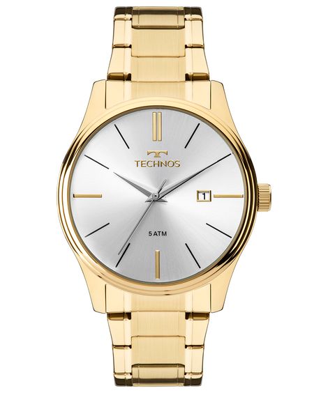relógio technos 2115mpn4k analógico dourado