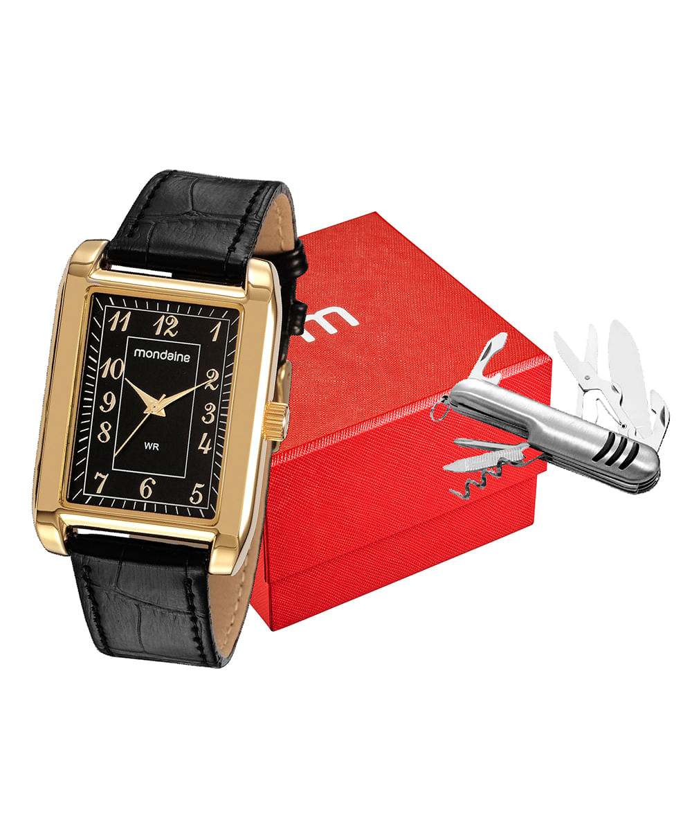 relógio mondaine 99547gpmvdh1k analógico dourado