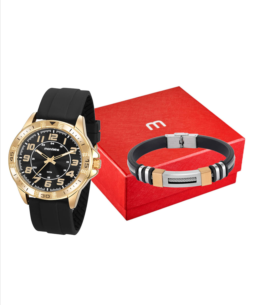 relógio mondaine 99431gpmvdi1kg analógico dourado