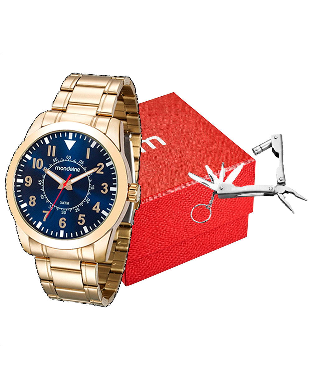 relógio mondaine 99138gpmvde2kt analógico dourado