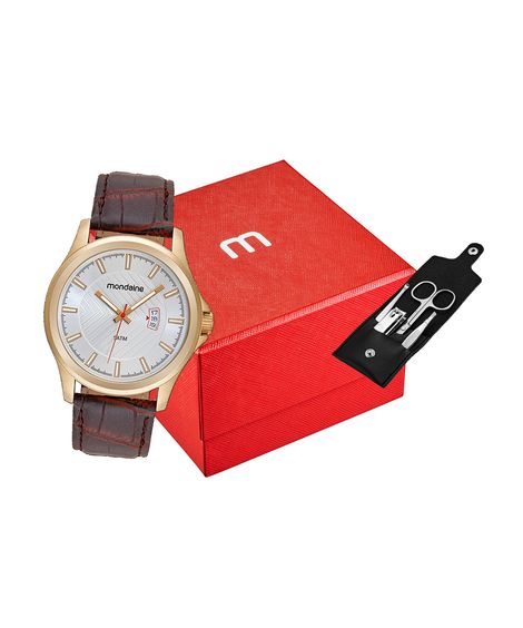 relógio mondaine 83505gpmvdh1kc analógico dourado