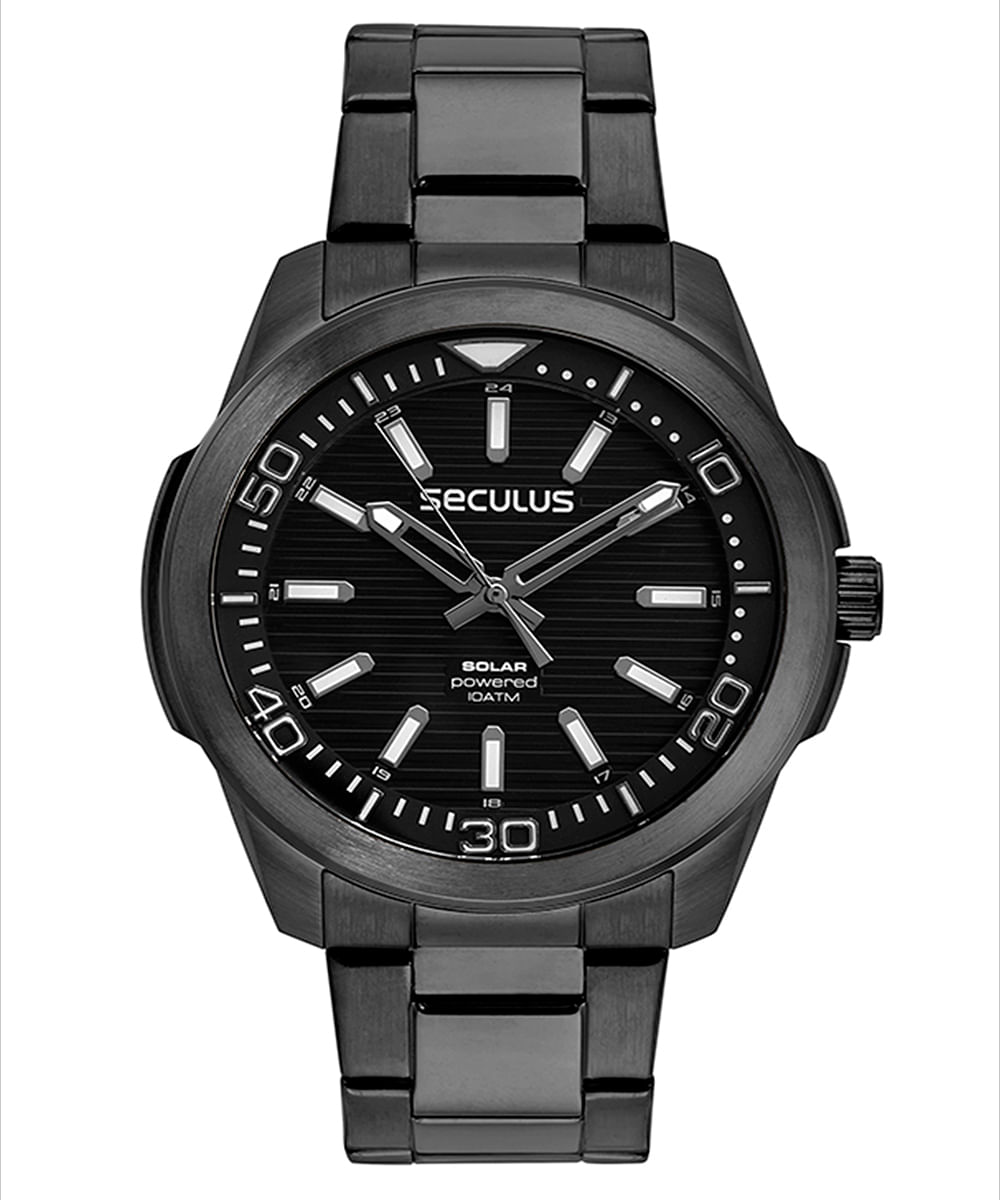 relógio seculus 77139gpsvpa5 analógico preto