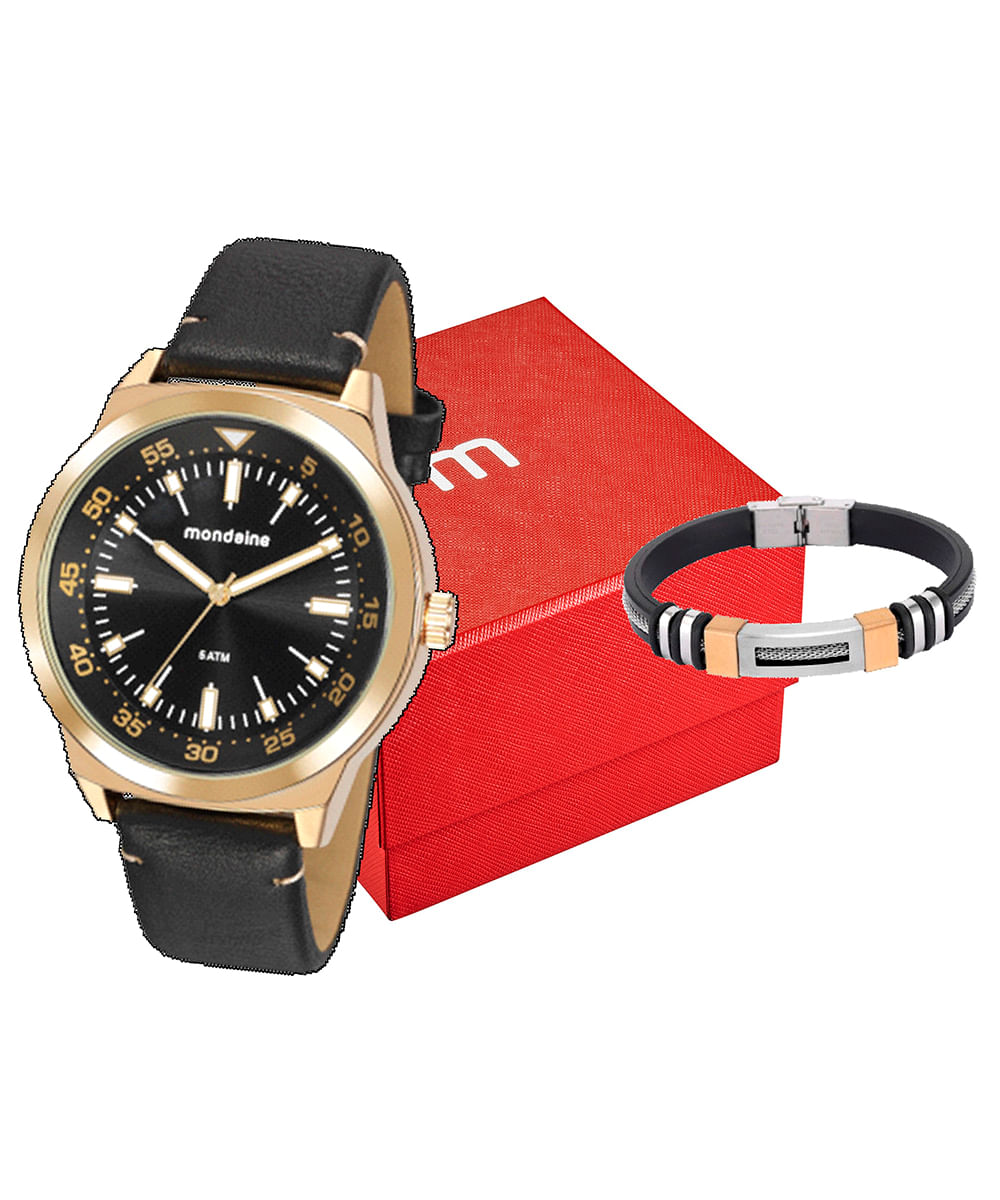 relógio mondaine 76719gpmvdh2kh analógico dourado