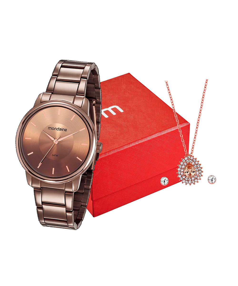 relógio mondaine 53606lpmvme7ks analógico marrom