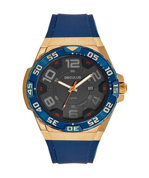 relógio seculus 44233gpsvlu2 analógico dourado