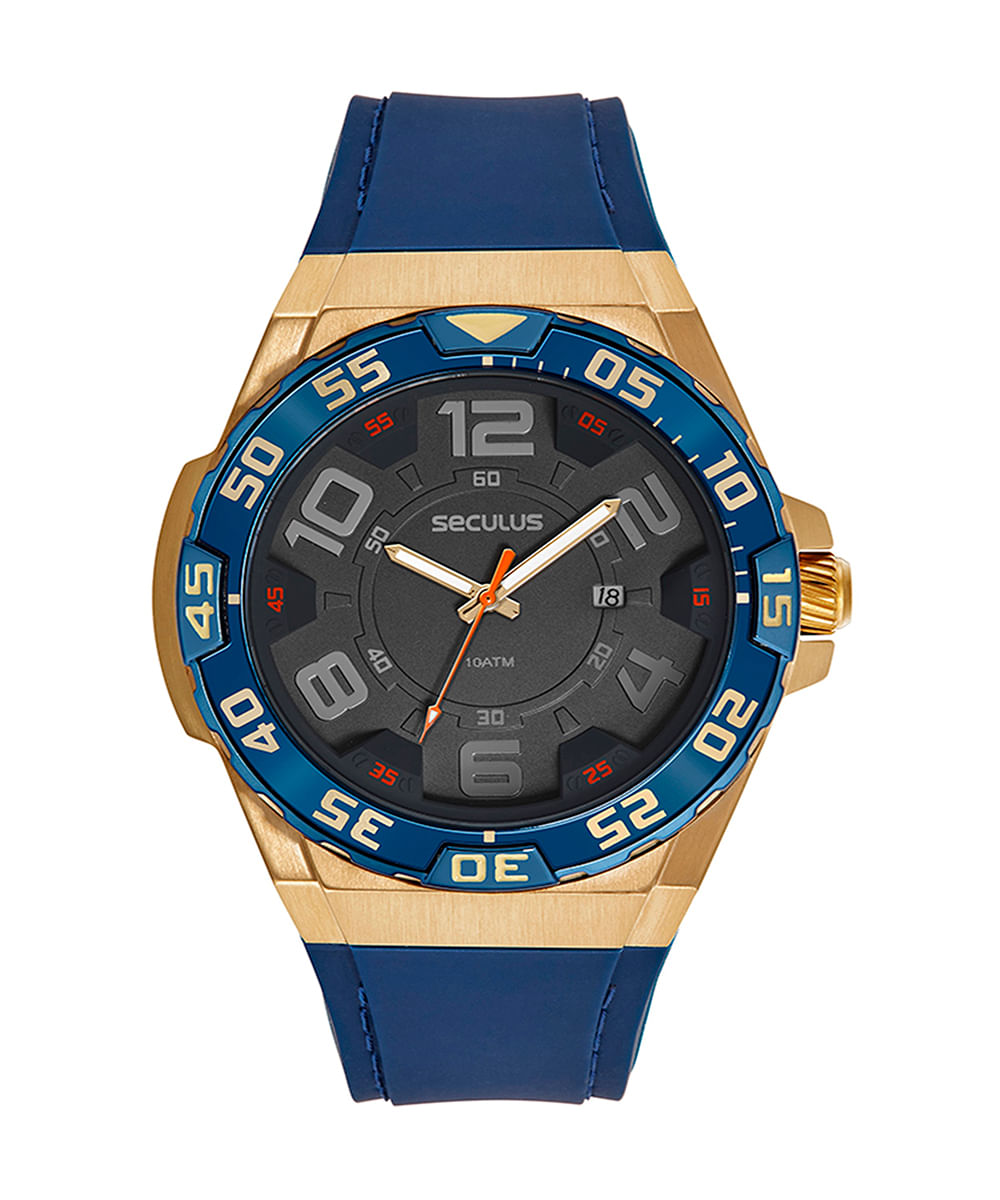 relógio seculus 44233gpsvlu2 analógico dourado