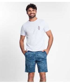 Bermuda Masculina Em Sarja Diametro Azul