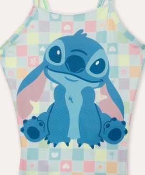 maiô infantil quadriculado stitch proteção uv colorido