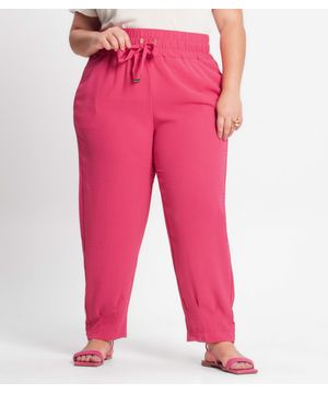 Calça Feminina Plus Size Secret Glam Rosa