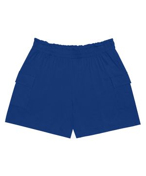 Shorts Cargo Feminino Plus Size Secret Glam Azul