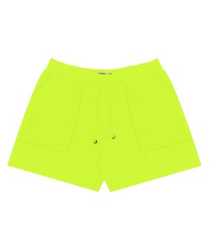 Shorts Feminino Plus Size Em Moletinho Secret Glam Verde