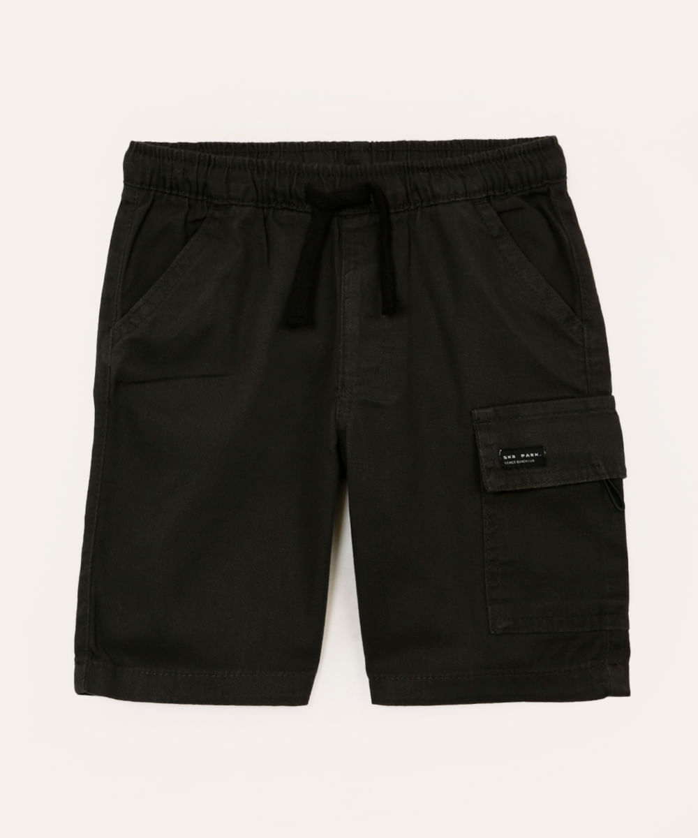 bermuda cargo de sarja infantil - cinza