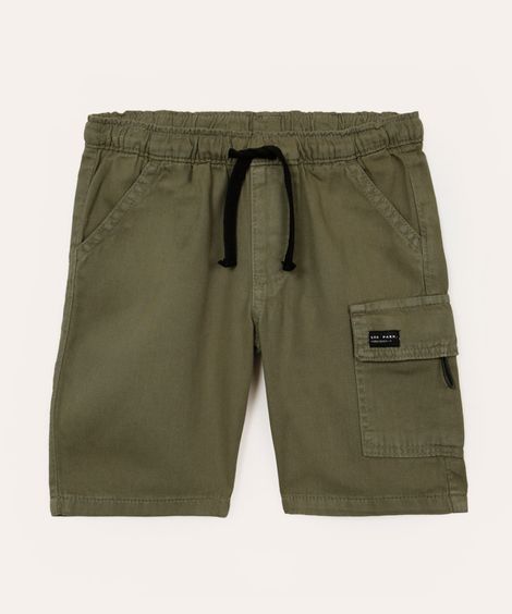 bermuda cargo de sarja infantil - verde