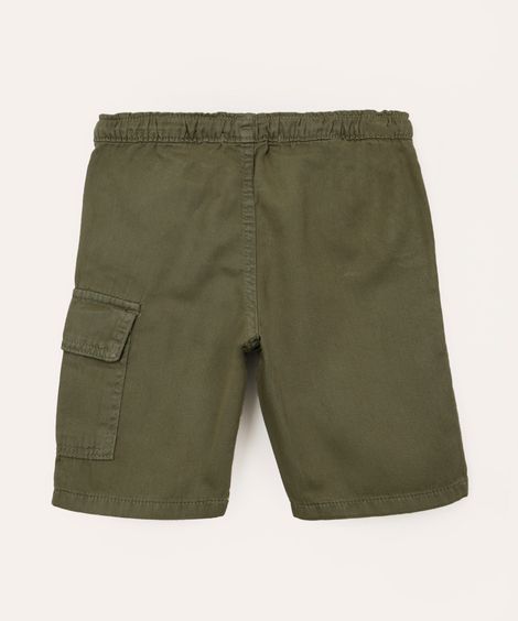 bermuda cargo de sarja infantil - verde