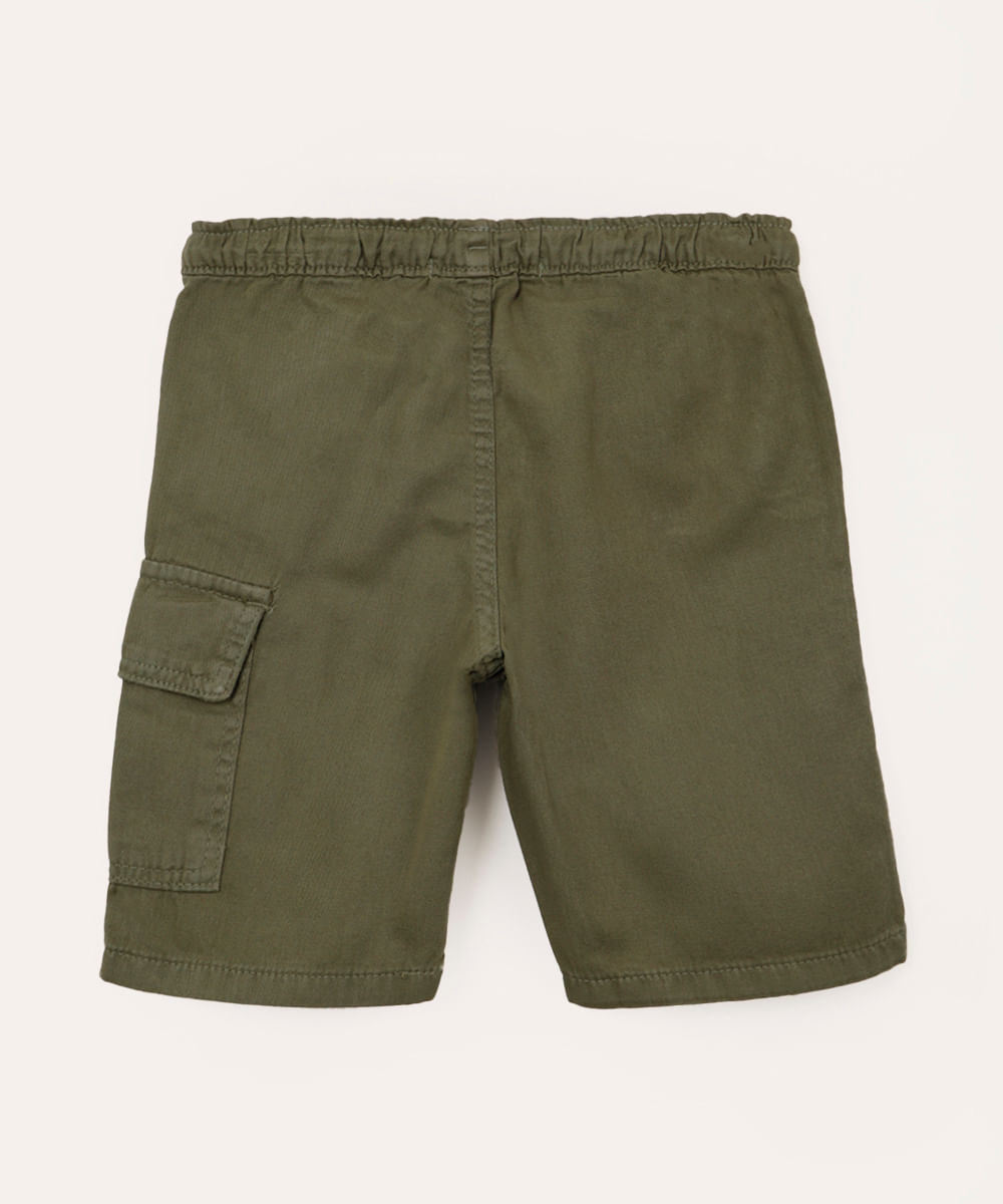 bermuda cargo de sarja infantil - verde