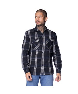 Camisa Masculina Dixie Flanela Xadrez Marinho