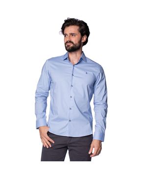 Camisa Masculina Amil Slim Aglow Manga Longa Marinho