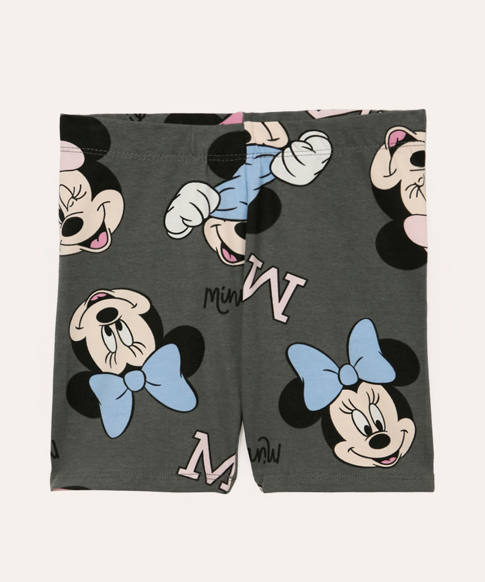 bermuda ciclista infantil minnie cinza