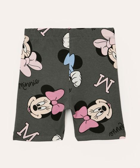 bermuda ciclista infantil minnie cinza