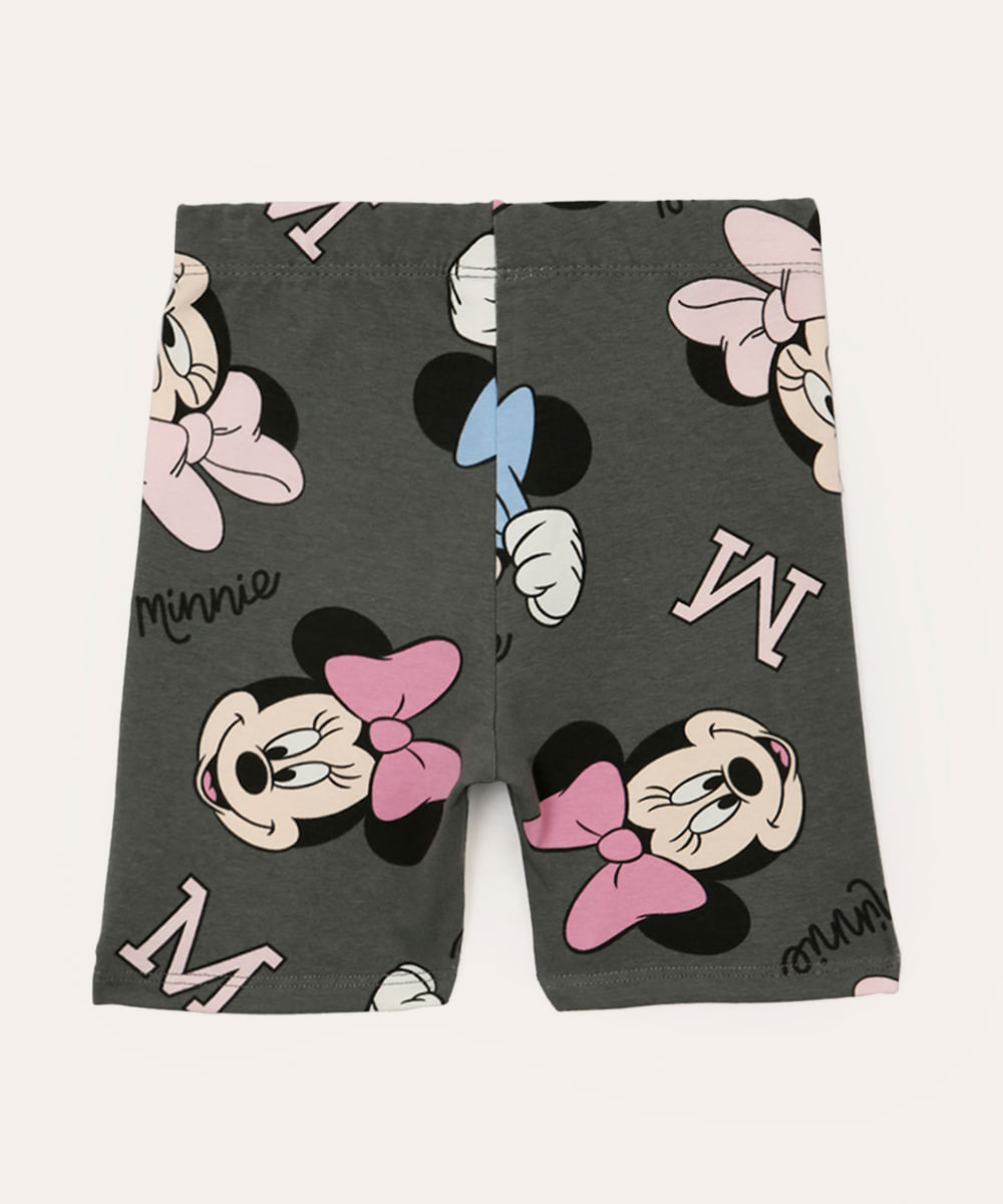 bermuda ciclista infantil minnie cinza