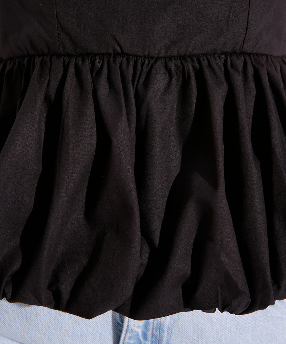 blusa balonê sem alça mindset preta