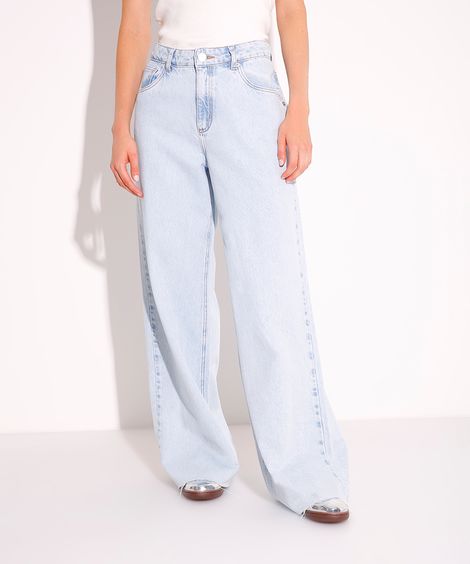 calça wide leg jeans rio mindset azul