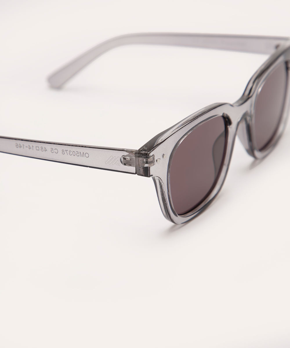 óculos de sol quadrado cinza