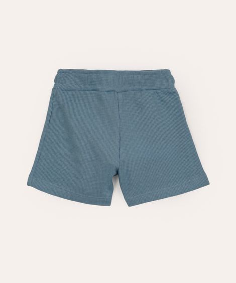 bermuda infantil texturizada com bolso azul