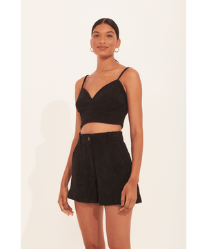 cropped mary busto triangulo lastex costas Garage Preto