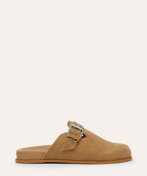 mule clog com fivela oneself bege