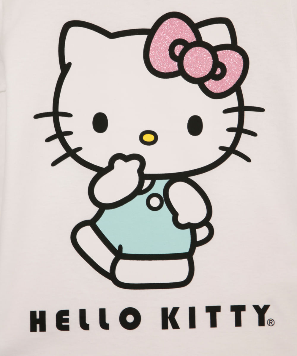 conjunto infantil curto hello kitty off white