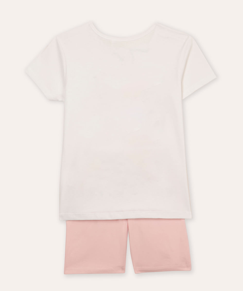 conjunto infantil curto hello kitty off white