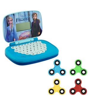 Kit Laptop Infantil Educativo Candide Frozen Bilíngue + 1 Fidget Spinner Sortido